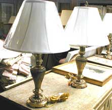 Used hotel brass lamps