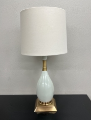 Light Mint Lamp with Bronze Trim