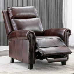 Chocolate Leather Recliner - Manufacturer Overstock