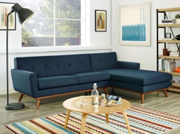 "Astrid" Mid-Century Inspired Azure Sectional