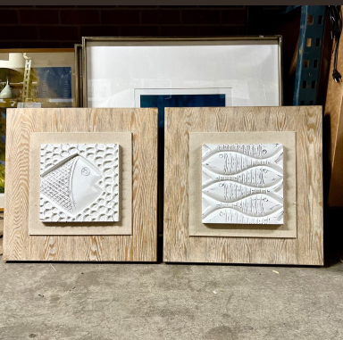 Cast Aquatic Art on Wood Pank