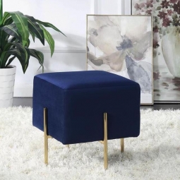 Brand New "Tyra" Blue Velvet Ottoman