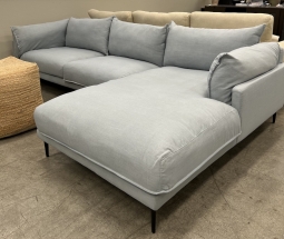 Home Staging Overstock Light Blue Sectional