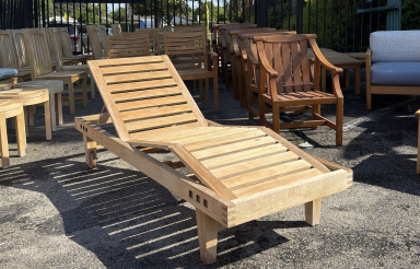 Summitt Teak Trestle Adjustable Chaise Lounges