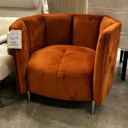 Home Staging Orange Oyster Accent Chair (Limited Stock!)