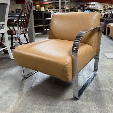Faux Leather Chrome Arm Lounge Chair - Hilton LAX