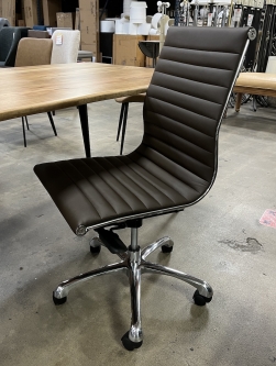 Armless Task Chair (Dark Brown) - Brand New Overstock