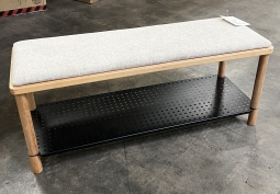 Home Staging Bench with Metal Shelf