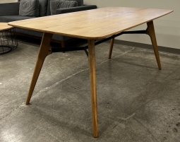 Home Staging Wood Dining Table with Metal Frame