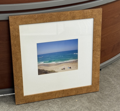 Beach Prints in Burl Wood Frame