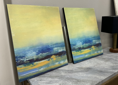 Blue and Yellow Abstract
