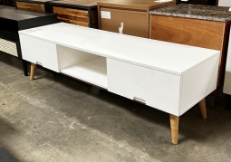 Home Staging Overstock White Mid-Century Media Stand
