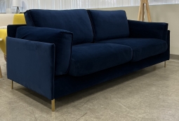 Blue Velvet Sofa (Home Staging Overstock)
