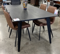 Black Oak Dining Table - Home Staging Overstock