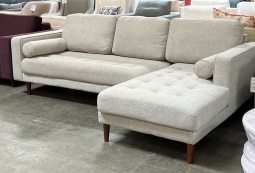 Home Staging Overstock Grey Tufted Sectional
