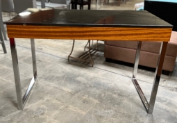Chrome Leg Desk with Black Stone Top  From LA-Area Radisson Hotel
