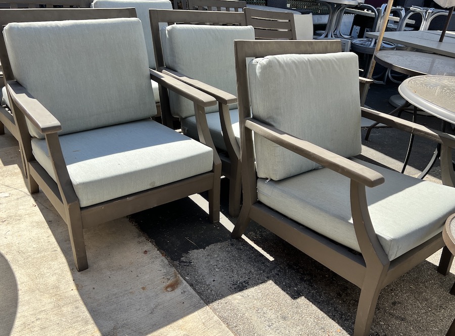 Hotel Surplus Crate & Barrel Teak Outdoor Armchairs