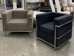 Home Staging Upholstered Chrome Frame Accent Chair