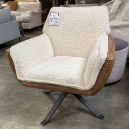 Home Staging Vegan Leather Sherpa / Leather Accent Chair