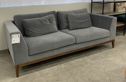 Home Staging Grey Sofa w/ Wood Base