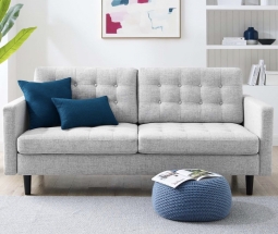 Axel Tufted Sofa in Light Grey