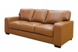 Brand New "Minona" Sofa - Tan Leather-Match