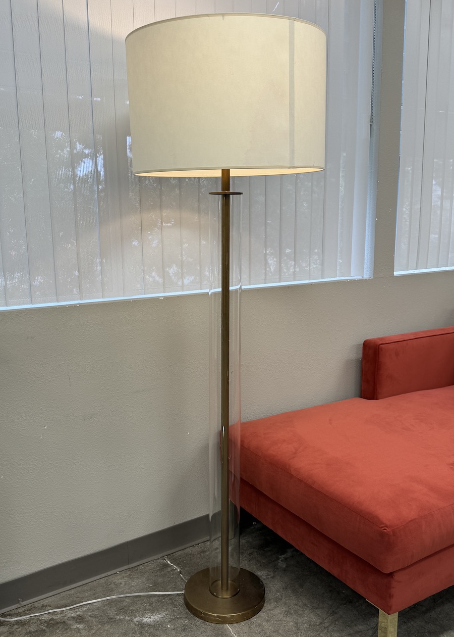 Hotel Surplus Bronze & Glass Floor Lamp Ritz Carlton Half Moon Bay