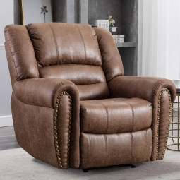 Nut Brown Recliner (PU) - Manufacturer Overstock