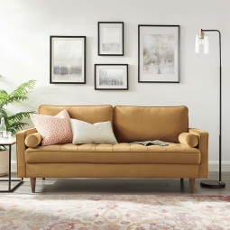Brand New "Valerie" Cognac Velvet Sofa *Available in Other Colors*