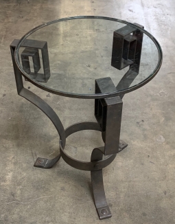 Park Hyatt Aviara Iron End Table w/ Glass Top