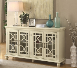 Antique White Cabinet with Gass Doors
